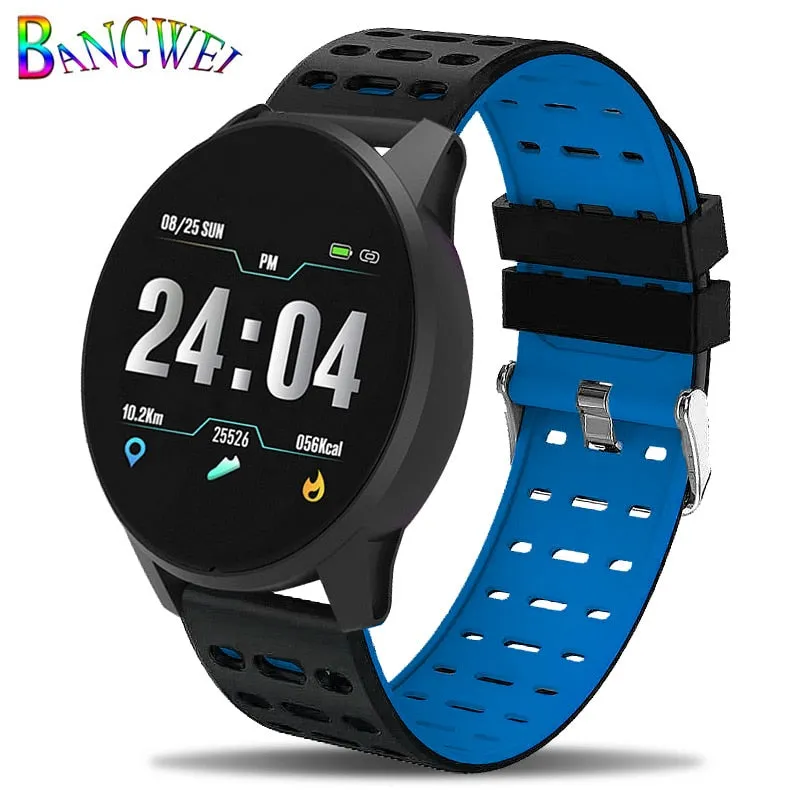 BANGWEI 2019 New Smart health watch Blood Pressure Heart Rate Sport Mode Smart Watch Men Women fitness watch waterproof clock