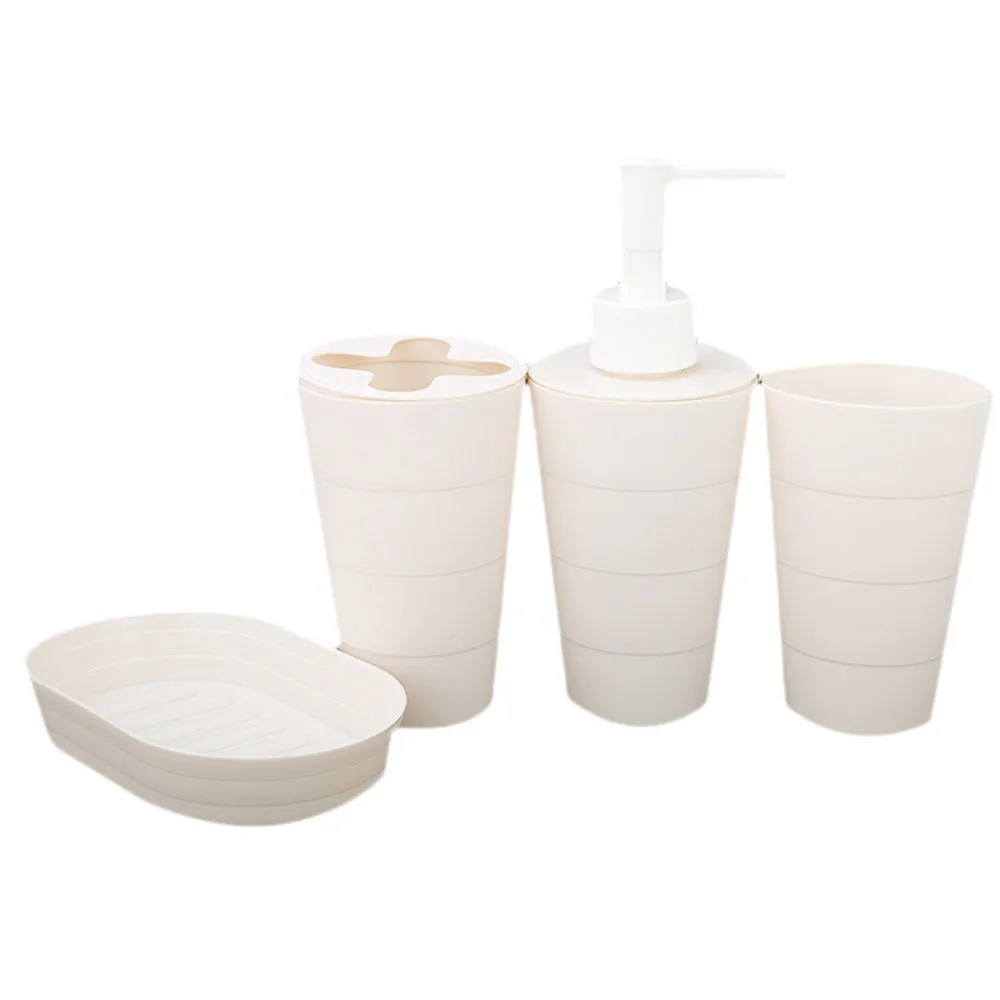 Bathroom Toiletries Set 4 Pcs - Cream