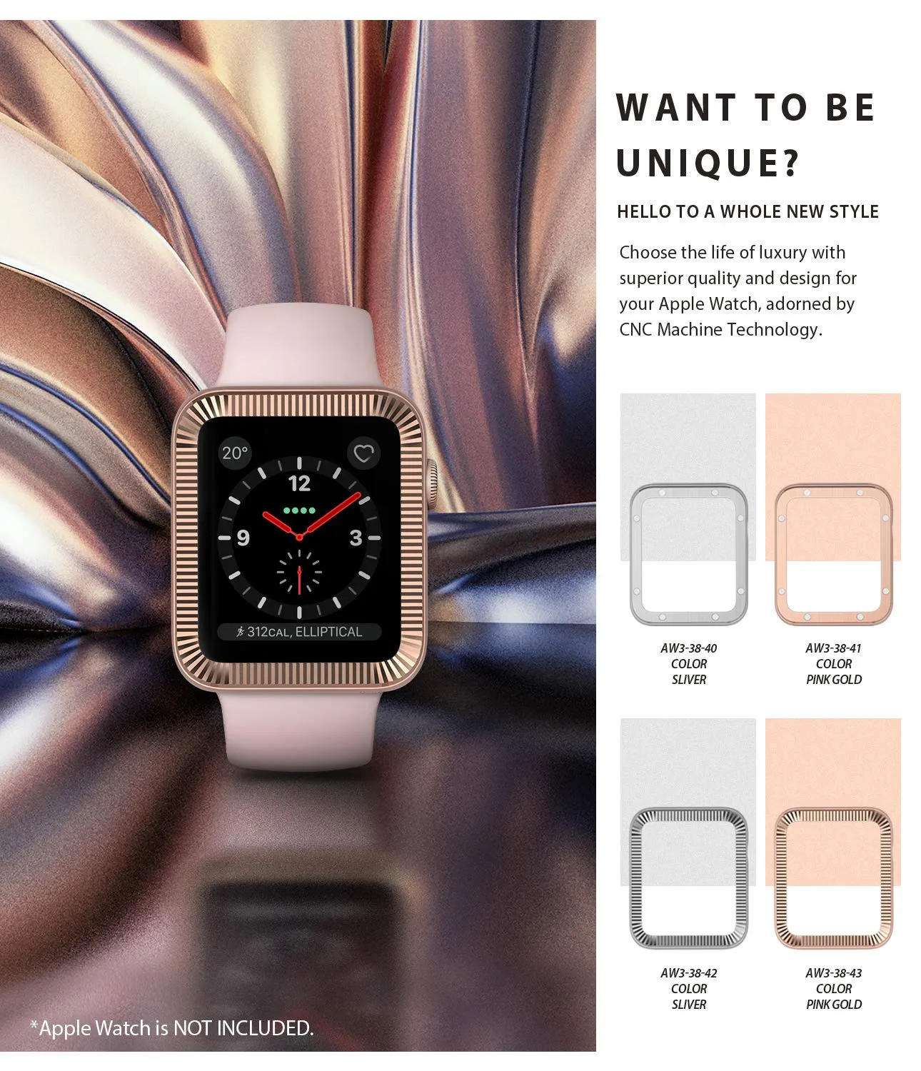 Bezel Styling for Apple Watch 38mm for Series 3 / Series 2 / Series 1  - [Stainless Steel]