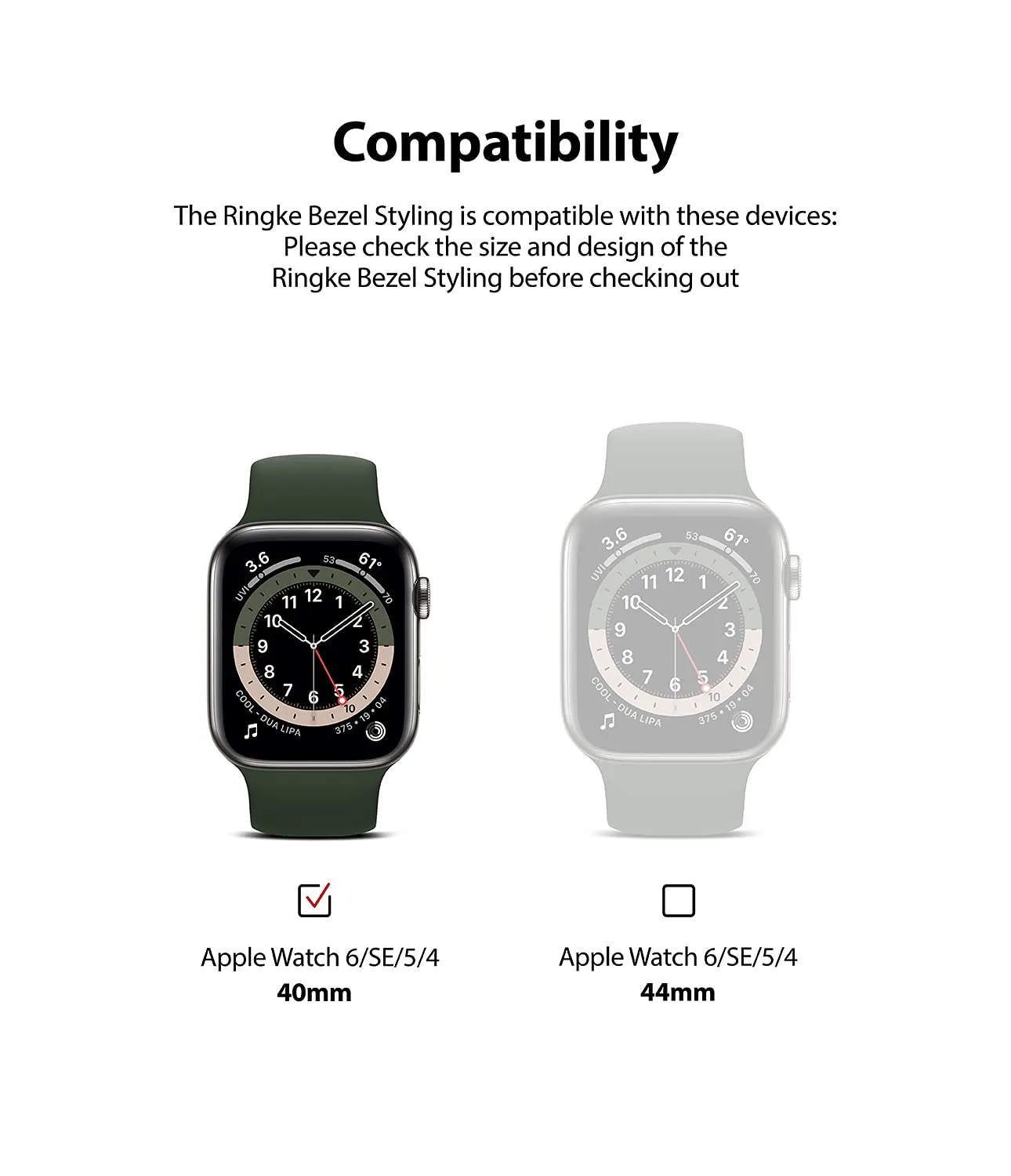 Bezel Styling for Apple Watch 40mm for Series 4 / 5 / 6 / SE - 40 (ST) - Silver