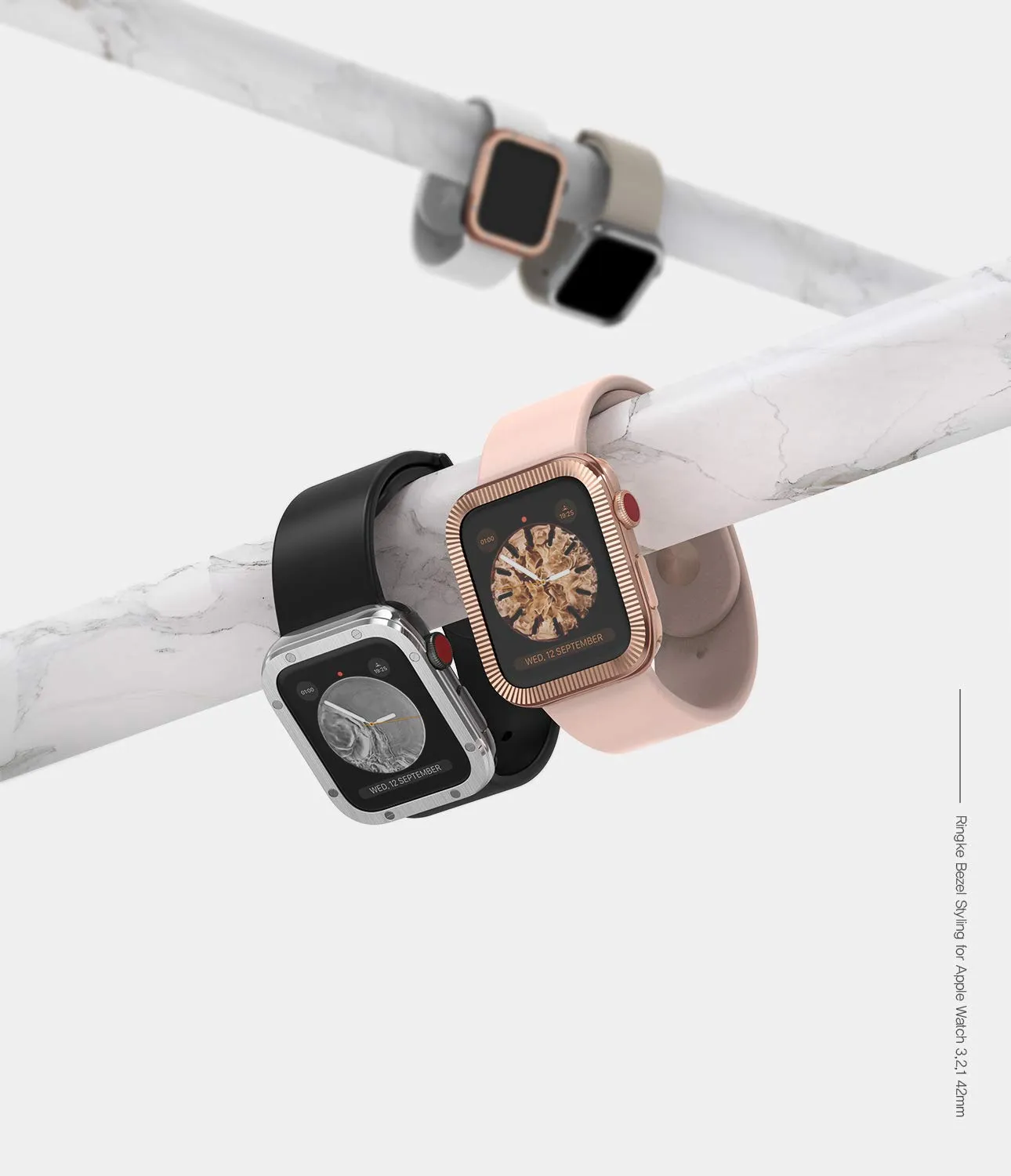 Bezel Styling for Apple Watch 42mm for Series 3 / Series 2 / Series 1 - Glossy Rose Gold (AW3-42-41) [Stainless Steel]