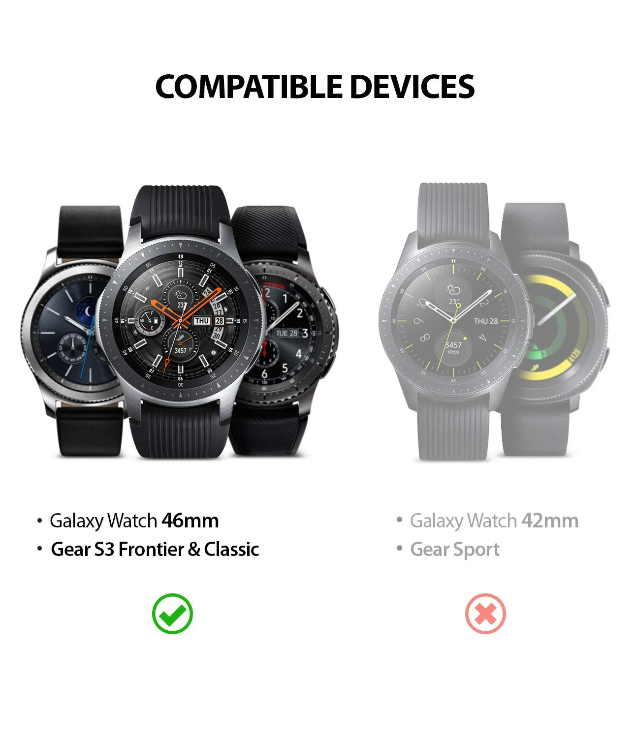 Bezel Styling for Galaxy Watch 46mm / Galaxy Gear S3 Frontier - GW-46-14 [Stainless Steel]