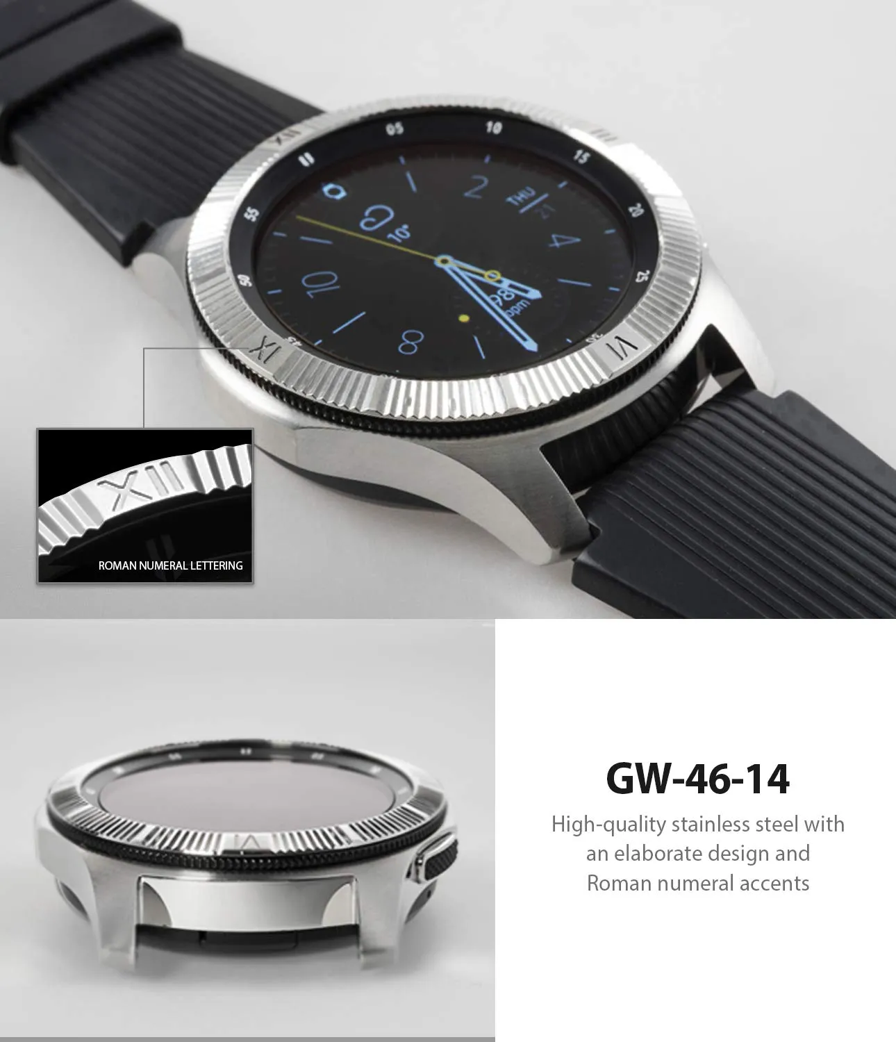 Bezel Styling for Galaxy Watch 46mm / Galaxy Gear S3 Frontier - GW-46-14 [Stainless Steel]