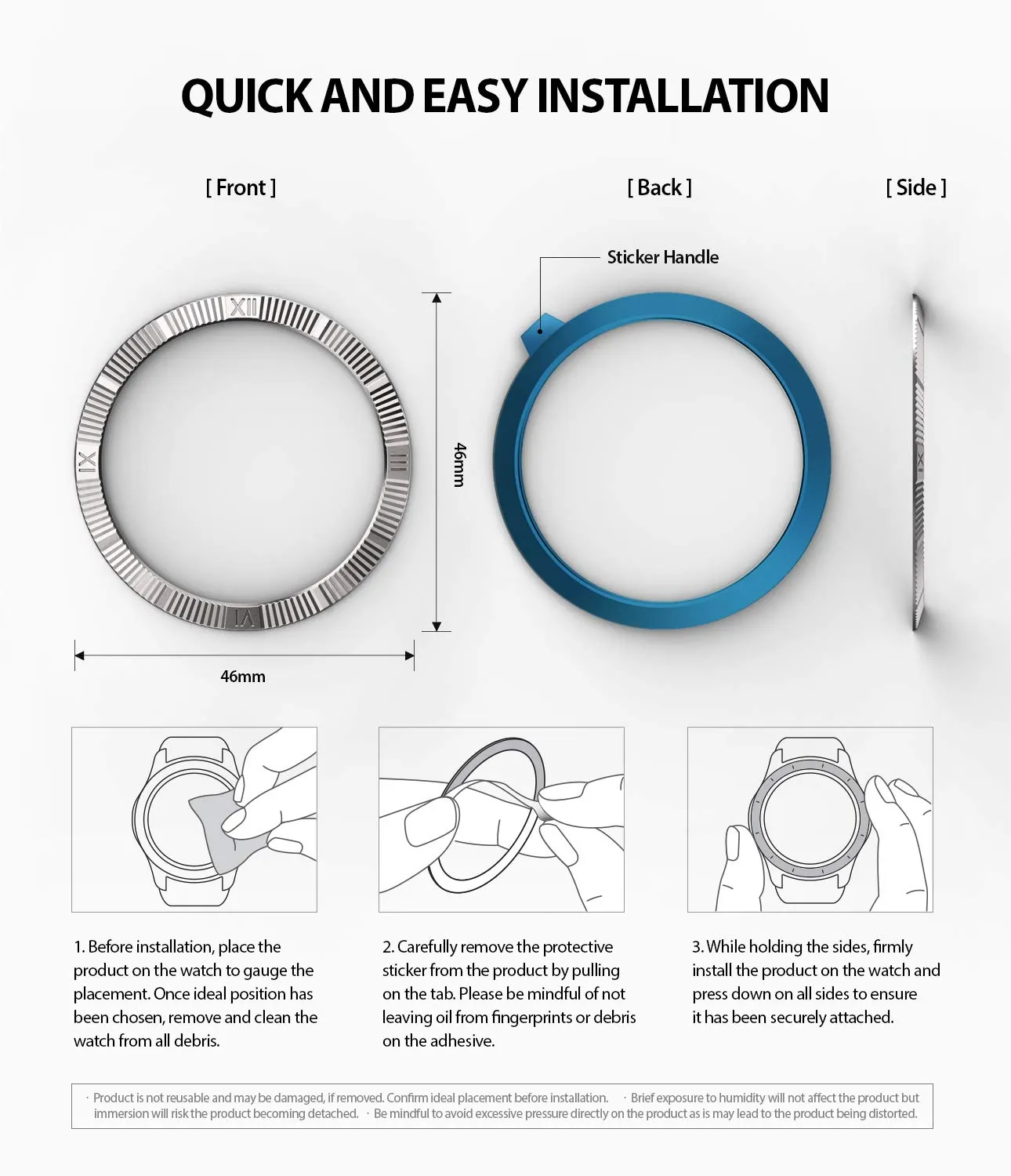 Bezel Styling for Galaxy Watch 46mm / Galaxy Gear S3 Frontier - GW-46-14 [Stainless Steel]