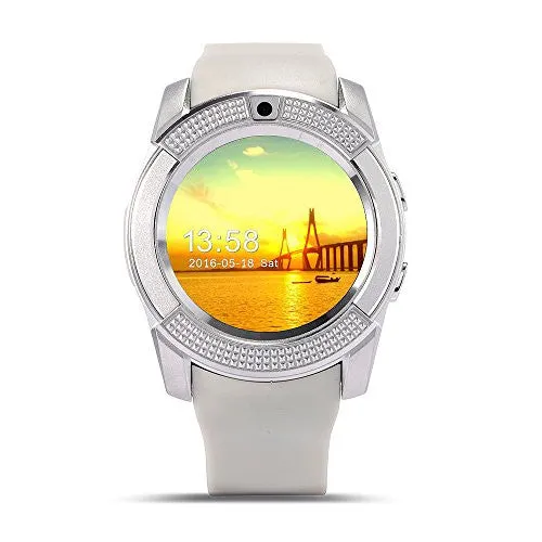 Bingo C6 White Smartwatch With Heart Rate Monitoring, Bluetooth and Sim Enabling Feature