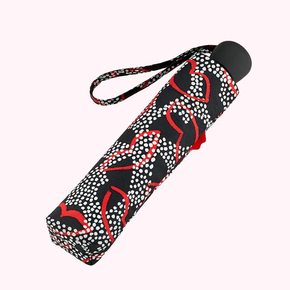 BLACK CHALK RED DOTTIE LIPS UMBRELLA