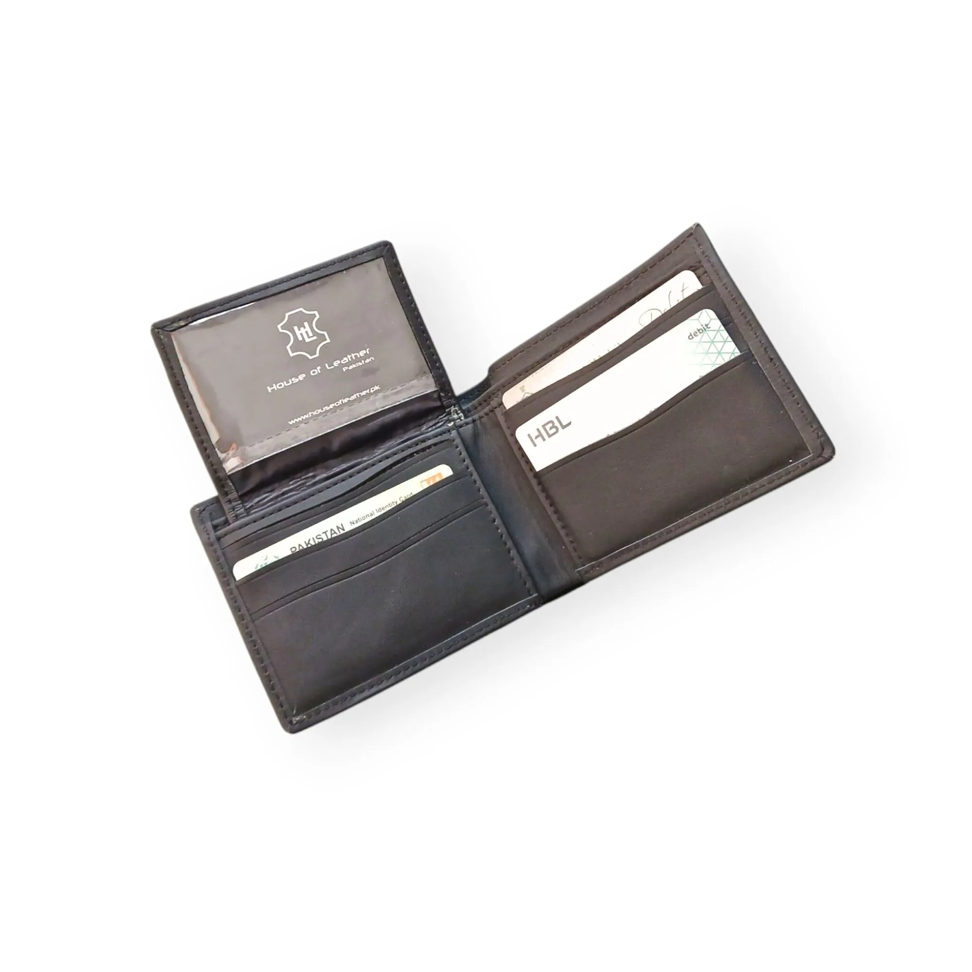 Black Plain Leather Wallet and Keyring Gift Set for Him