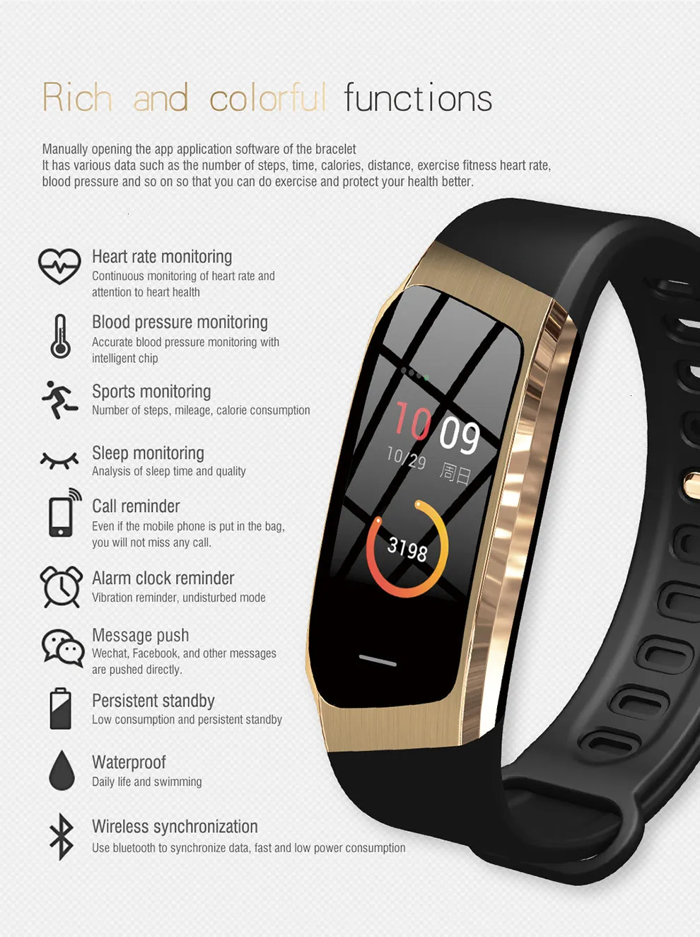 Blood Pressure Smart Watch and Heart Rate Monitor