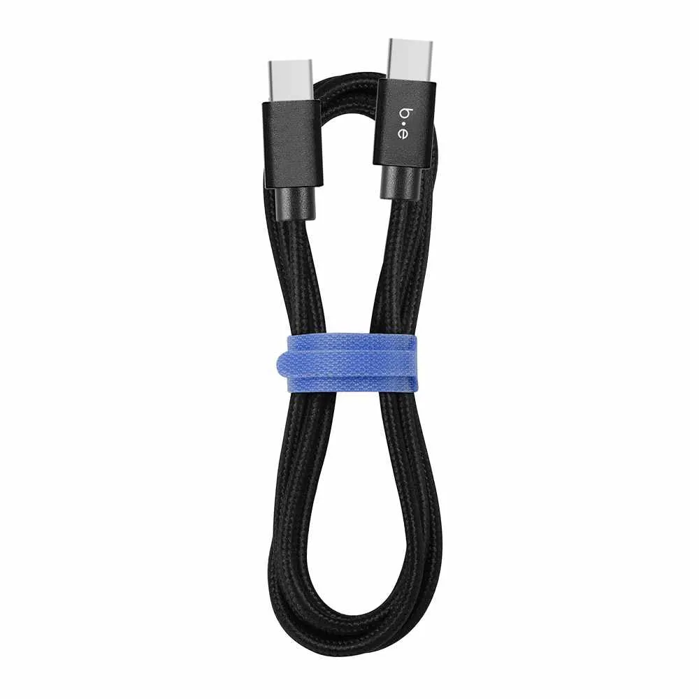 Blu Element Braided Charge/Sync USB-C to USB-C Cable 4ft Black