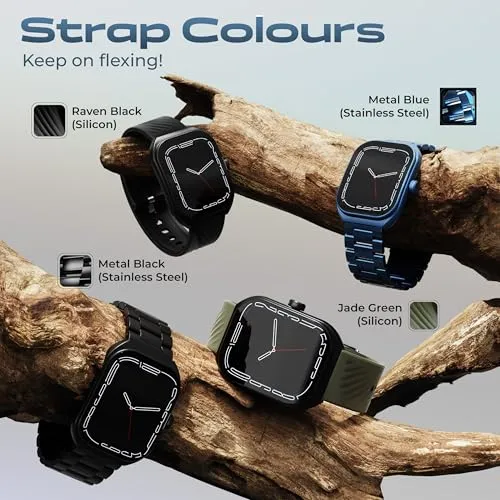 Boult Newly Launched Trail Smart Watch 2.01'' 3D Curved HD Display, BT Calling, Working Crown, 190 Watchfaces, 500 Nits Brightness, AI Voice Assistant, SpO2 Monitoring, 120  Sports Mode (Jade Green)