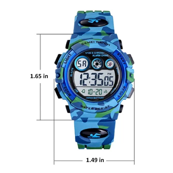 Boys Digital Military Sports Watch, 50M Water Resistant, 7 to 11 year olds, w Gift Box