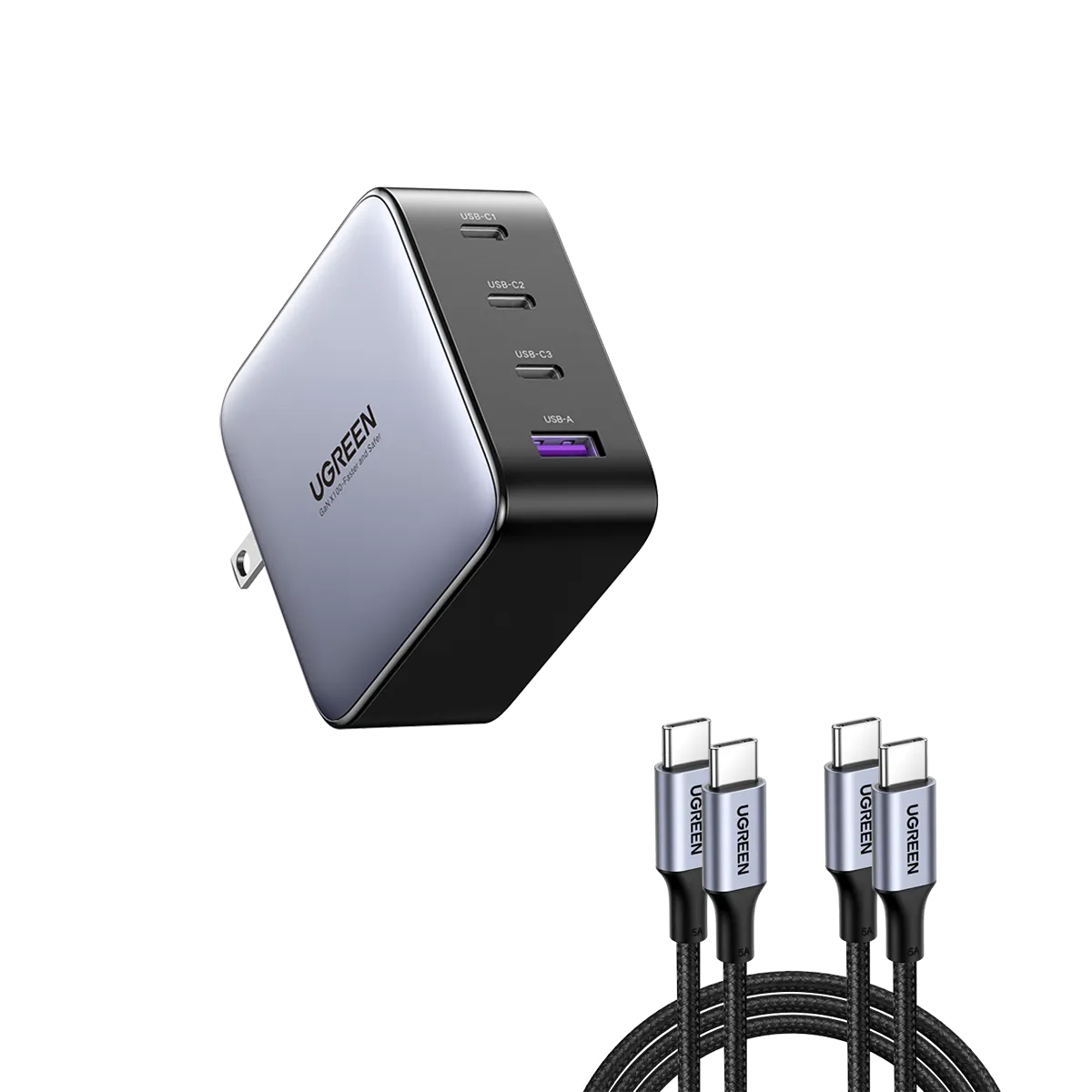 (Bundle) Nexode 100W Charger   100W USB-C Cable 2 Pack