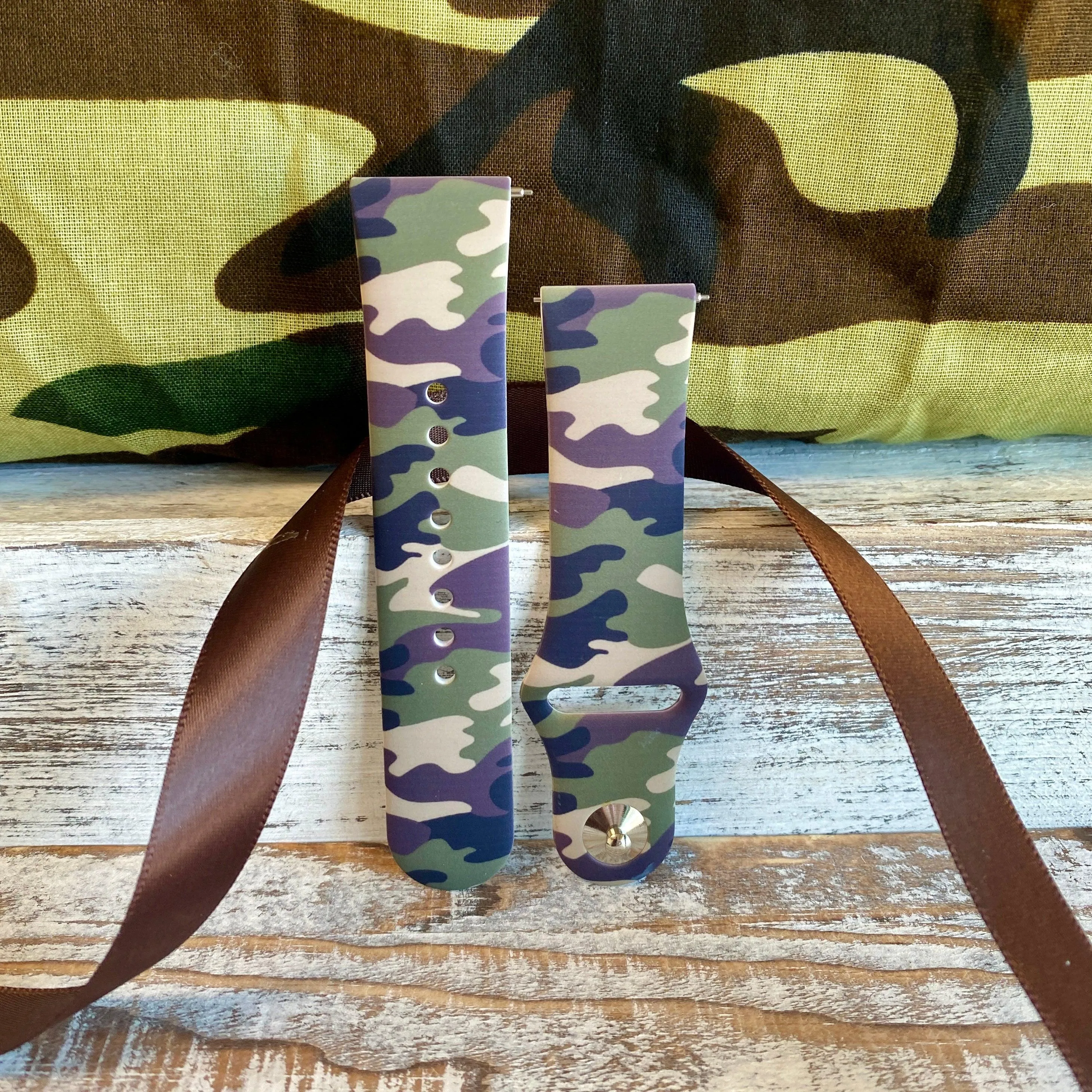 Camouflage Print Print Silicone Band For Fitbit Versa 1/2