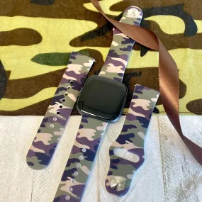 Camouflage Print Print Silicone Band For Fitbit Versa 1/2