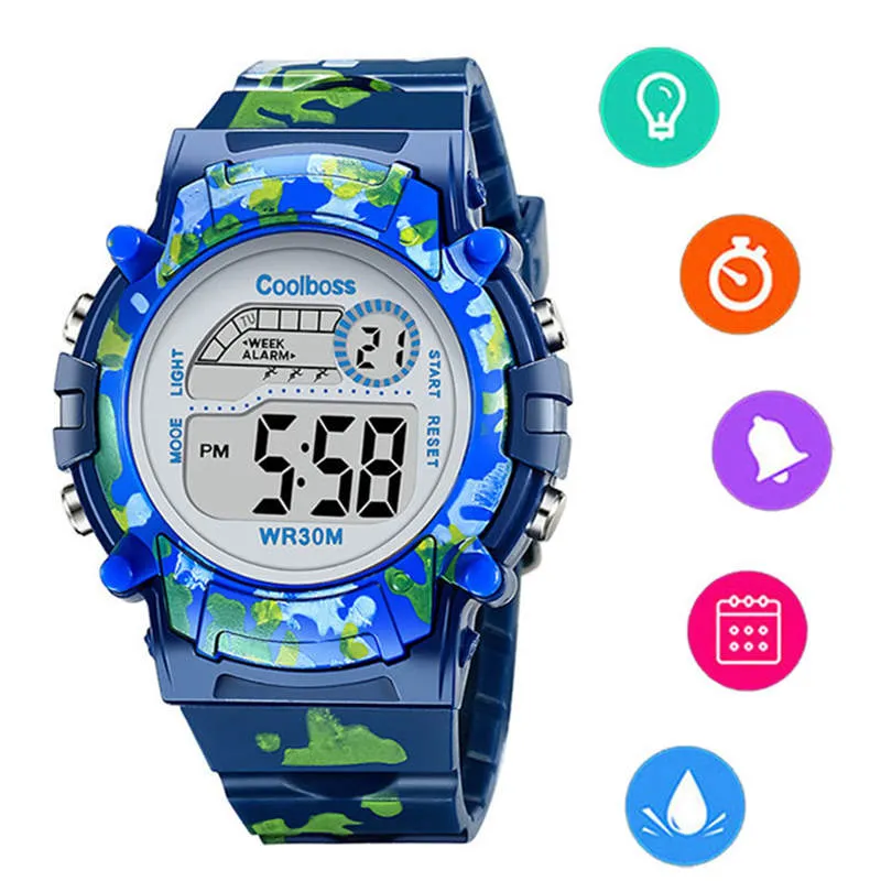 Camouflage Watches Children Waterproof Sport Gift Relojes Army Green