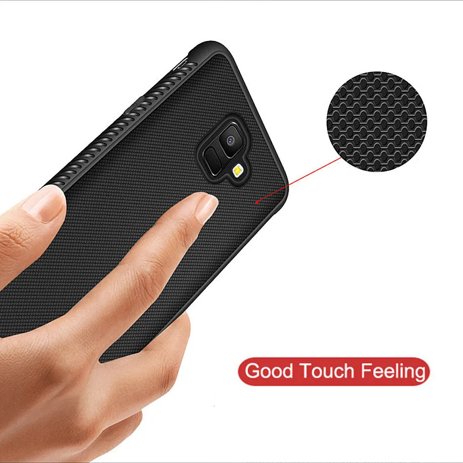 Case For Samsung Galaxy A7 2018 A6 A8 Plus Silicone Fitted Cases Soft TPU Anti Slip Cover For Samsung A7 2018 Case A8 Plus A6 A7