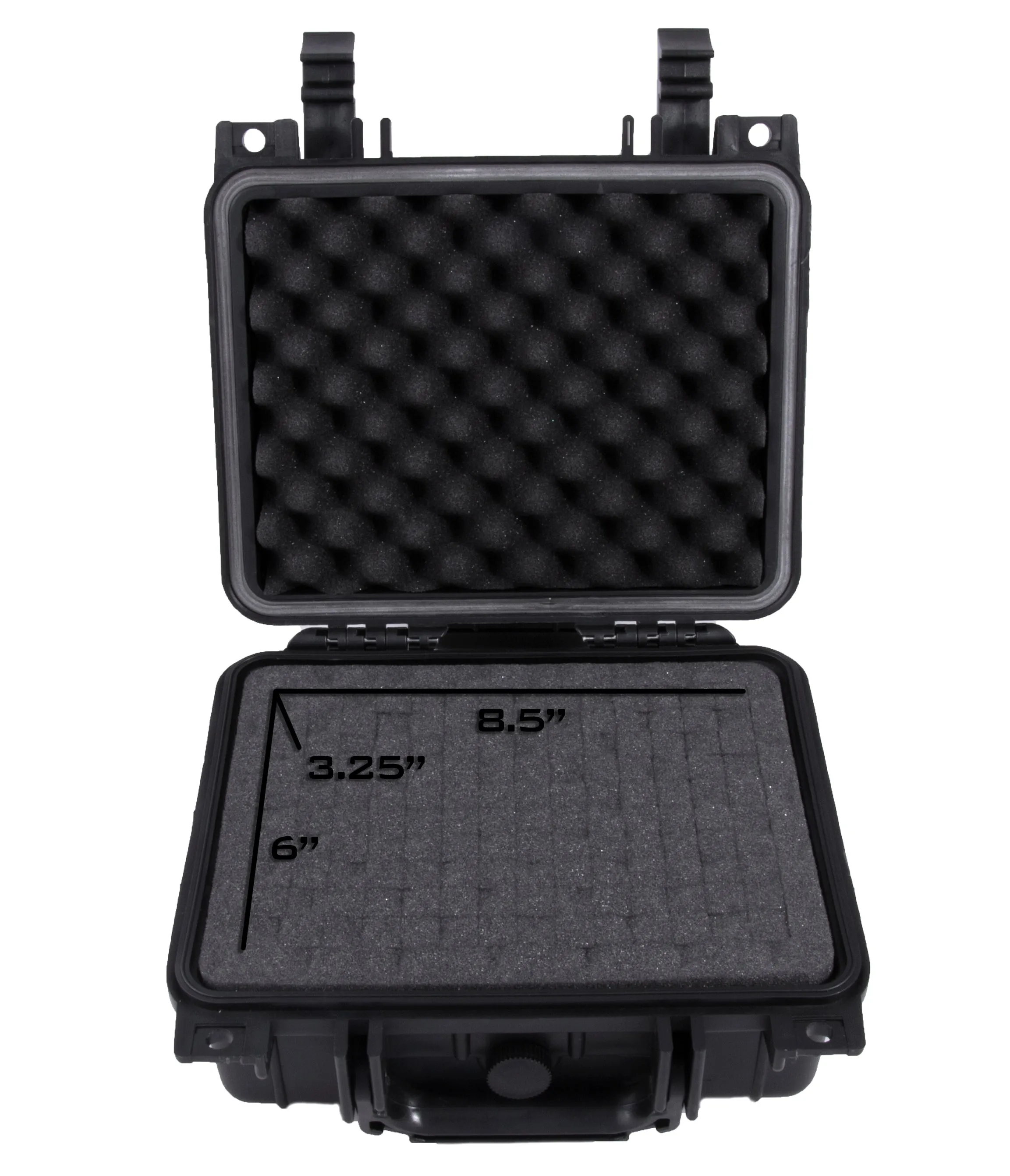 CASEMATIX 11" Waterproof Hard Travel Case with Padlock Rings and Customizable Foam - Fits Accessories up to 8.5" x 6" x 3.25"