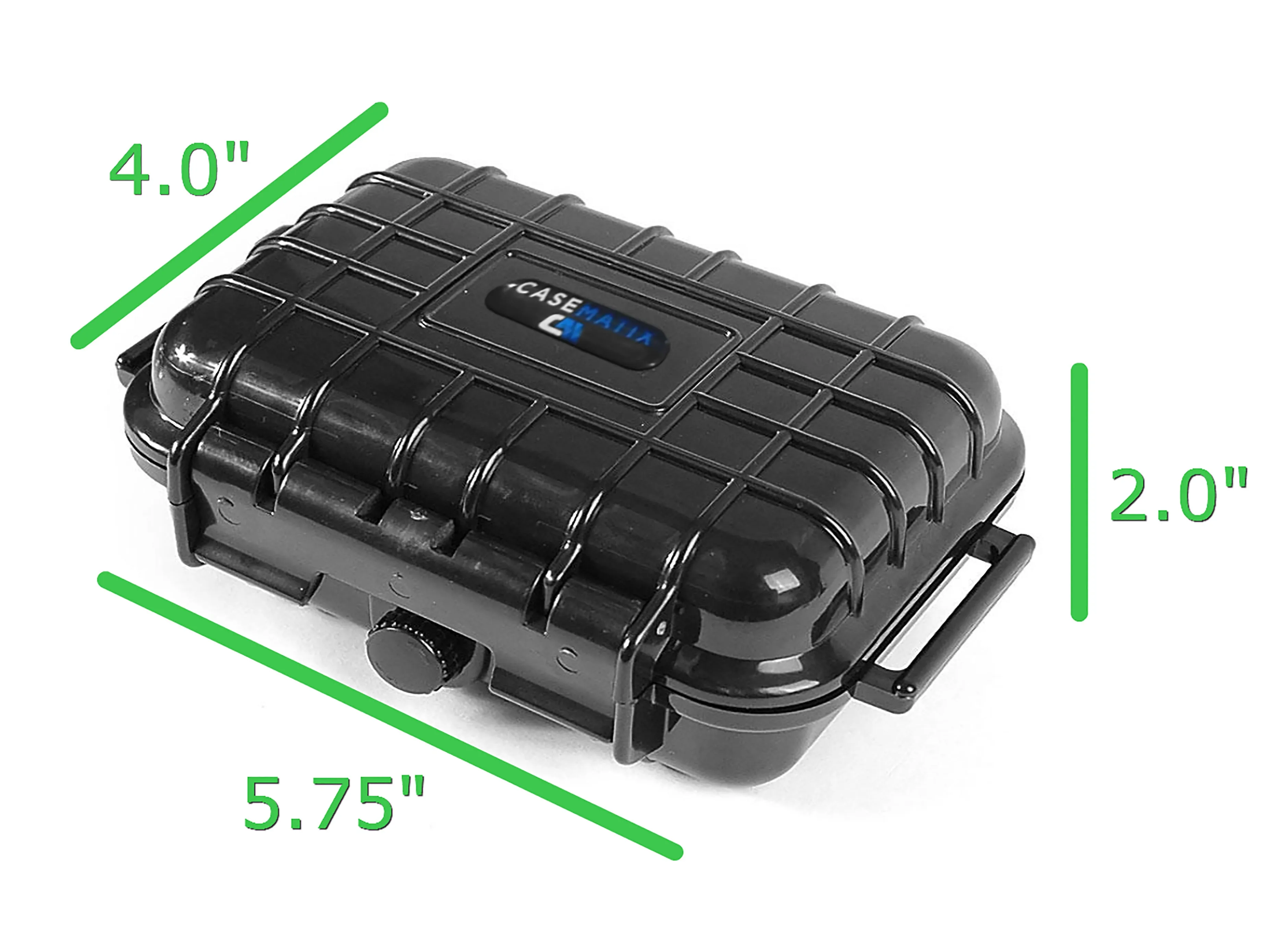 CASEMATIX 5.75" Waterproof Hard Travel Case with Rubber and Foam Interior - Fits Accessories up to 3.5" x 1.87" x 1.25"