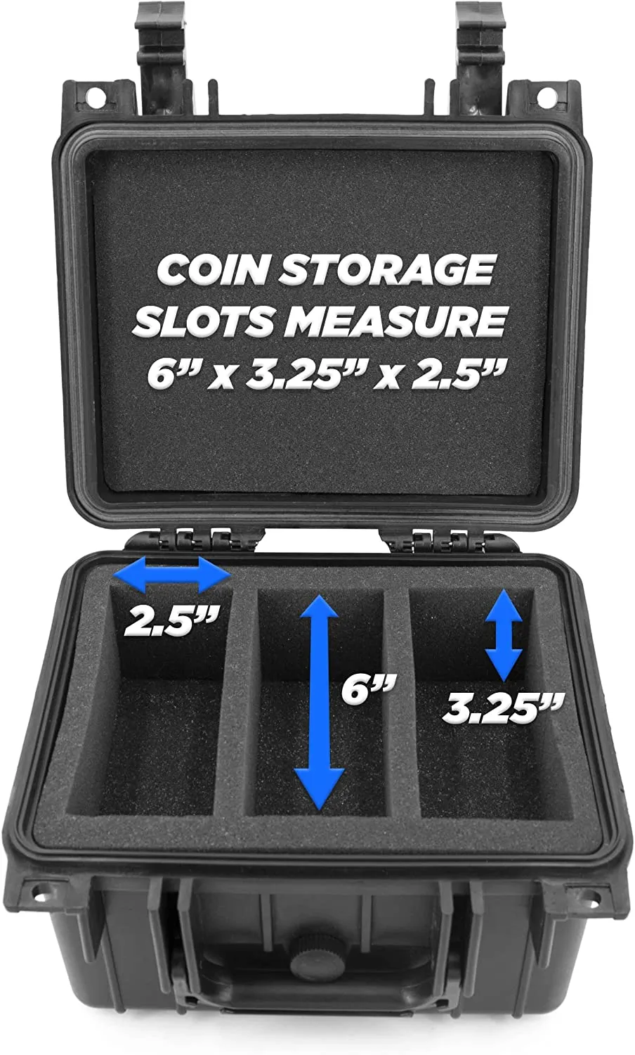 CASEMATIX Graded Coin Case for 50 PCGS or NGC Graded Coins, Custom Waterproof Coin Box with Coin Holders for Collectors - Case Only