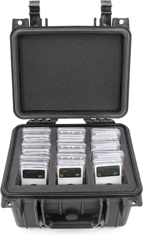 CASEMATIX Graded Coin Case for 50 PCGS or NGC Graded Coins, Custom Waterproof Coin Box with Coin Holders for Collectors - Case Only