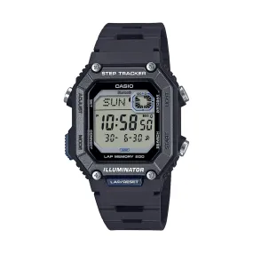 Casio Connect Digital Bluetooth Steps Dual Time Stopwatch 200M Water Resistant Black Case And Resin Band WSB1000-1A