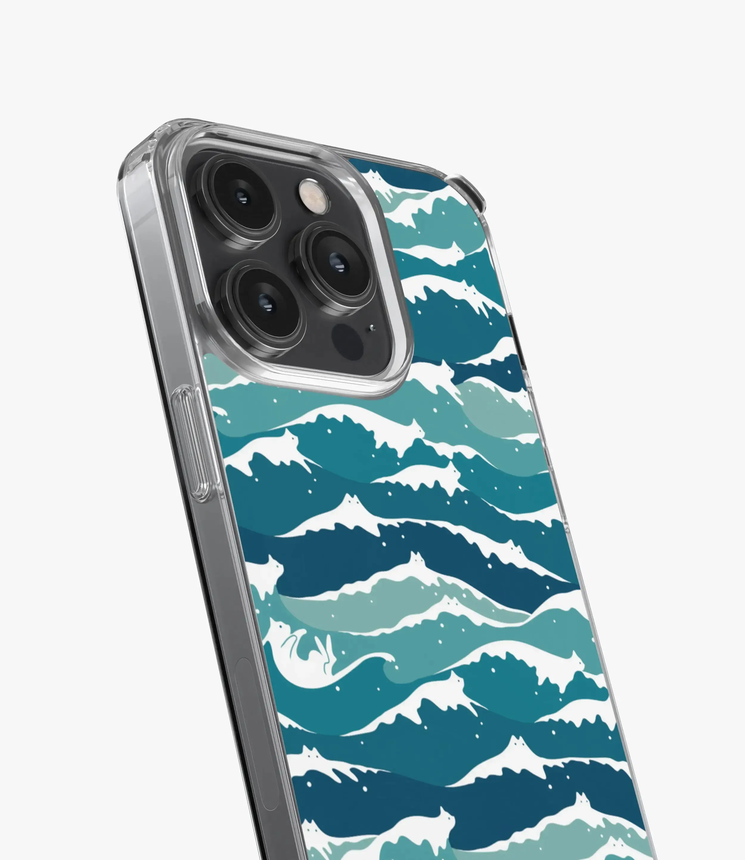 Cat Waves Pattern Silicone Case