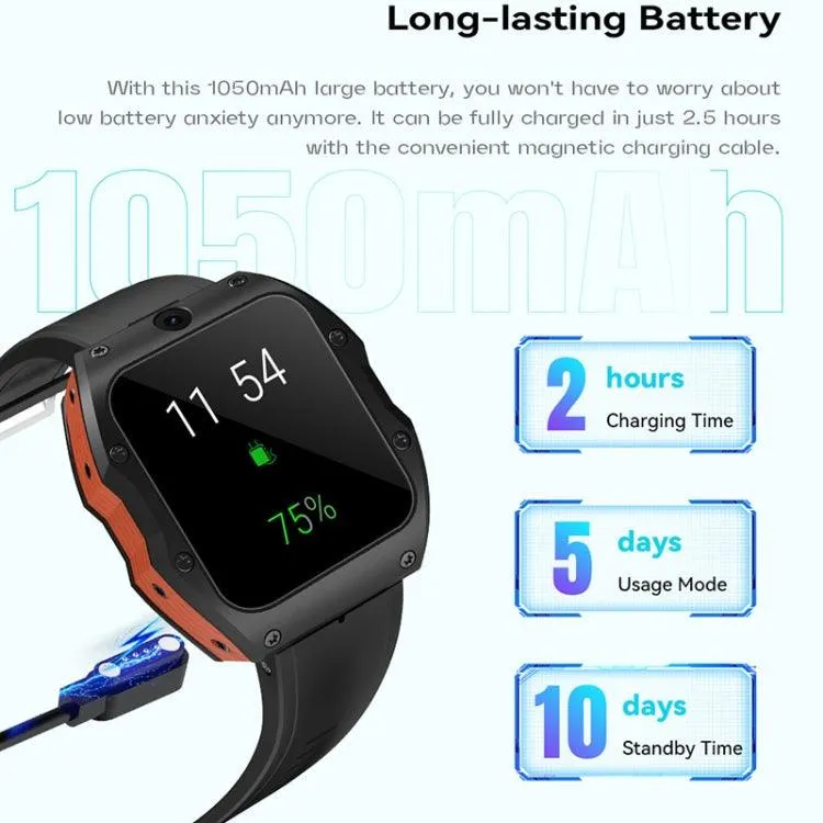 Ceramic IP68 Smartwatch with Dual Cameras, 4G Connectivity, and Android 9.0 - 1.99 Inch Display