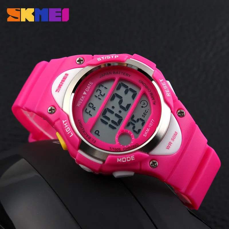 Children Watch Outdoor Sports Kids Boy Girls LED Digital Alarm Stopwatch Waterproof Wristwatch Children's Dress Watches