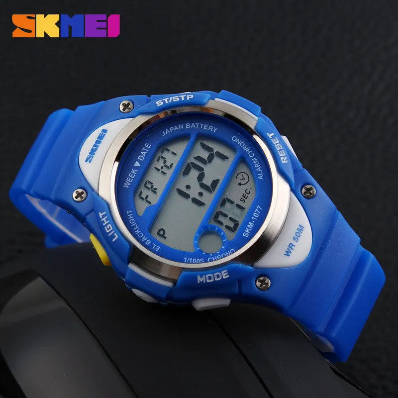 Children Watch Outdoor Sports Kids Boy Girls LED Digital Alarm Stopwatch Waterproof Wristwatch Children's Dress Watches