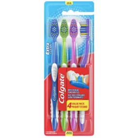 Colgate Extra Clean Full Head Toothbrush, Medium, 4 Ct