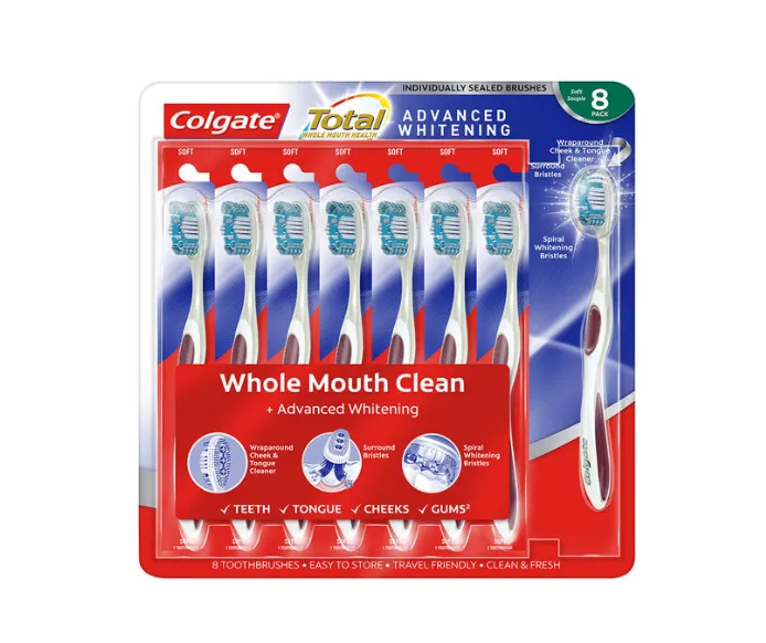 Colgate Total Advanced Whitening Toothbrush Soft, 8 Pack