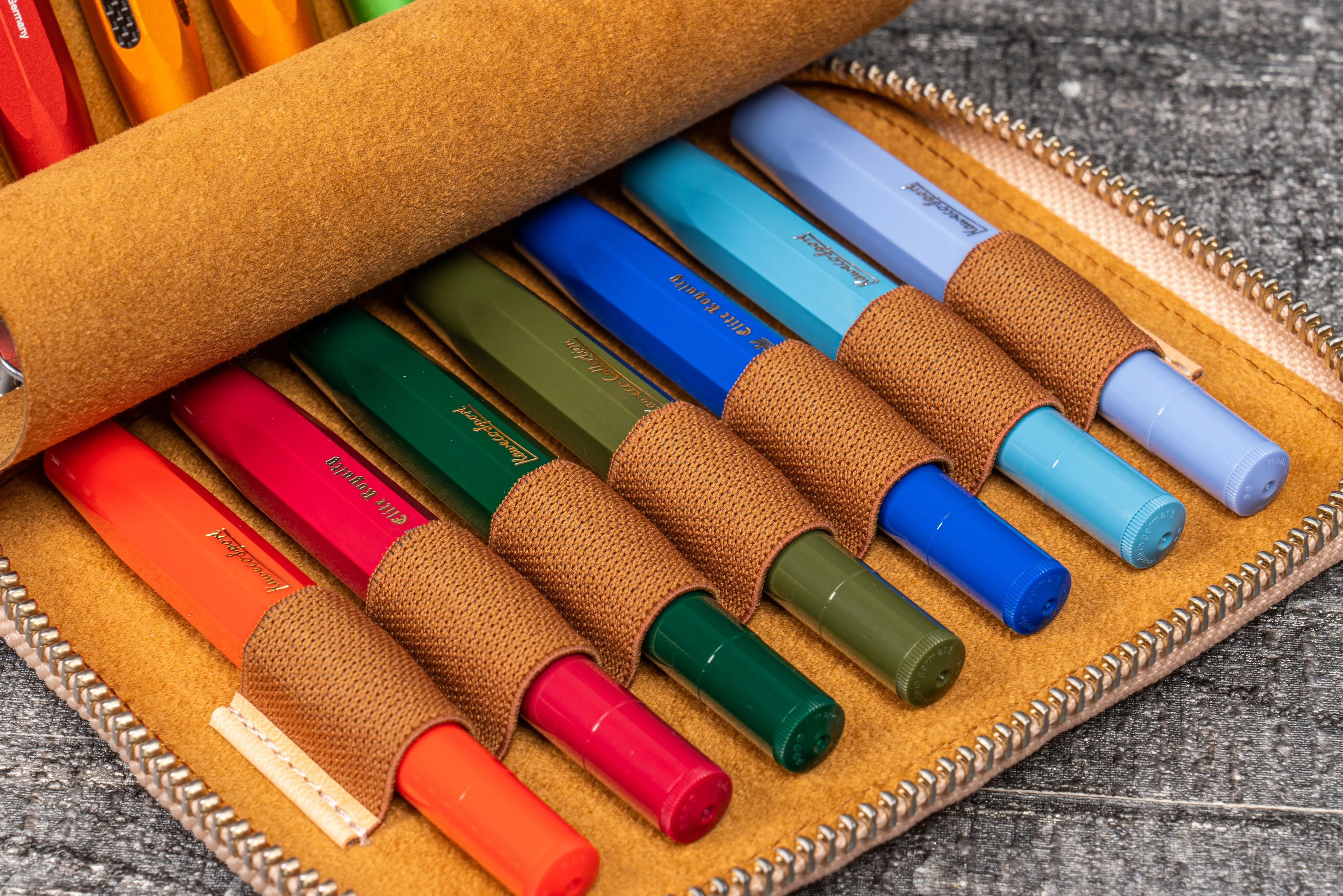 Collector Pen Case for 14 Kaweco Pens - Undyed Leather