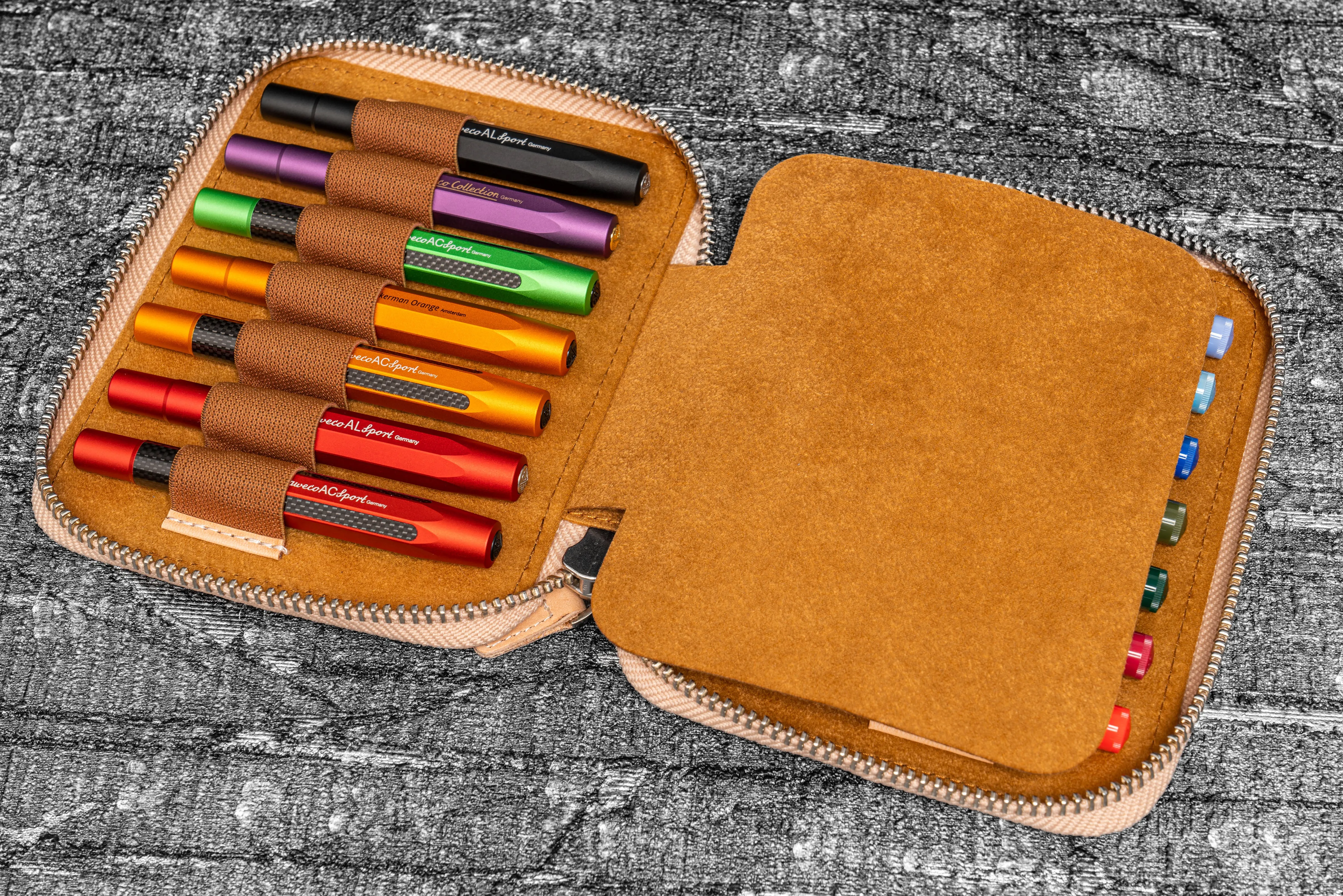 Collector Pen Case for 14 Kaweco Pens - Undyed Leather