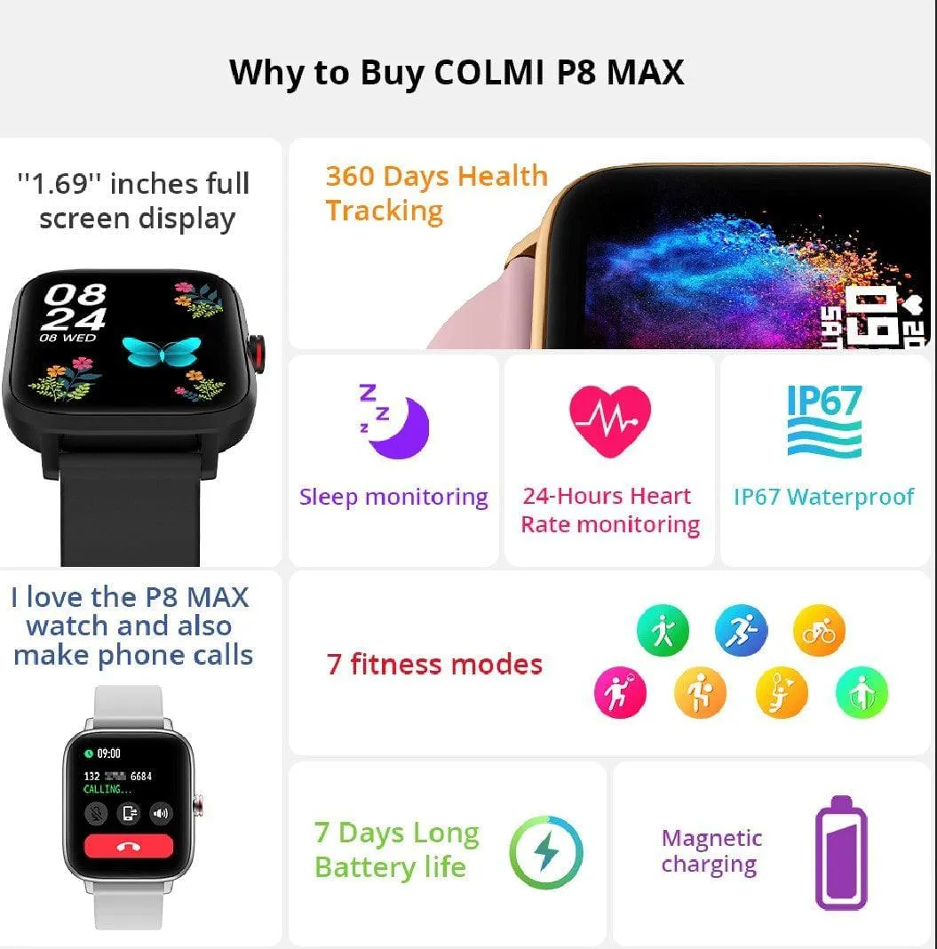 COLMI P8 MAX With BT Call Black