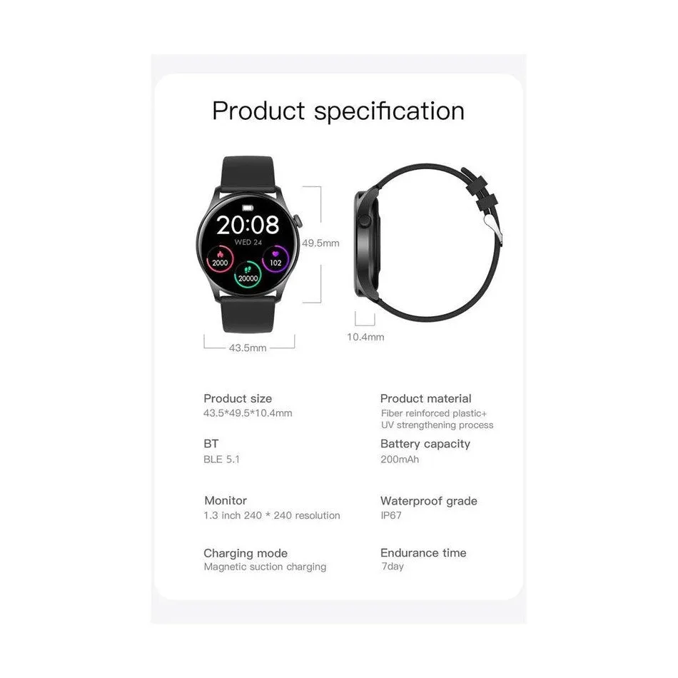 Colmi Sky 8 Smart Watch w/- Activity tracking - Black