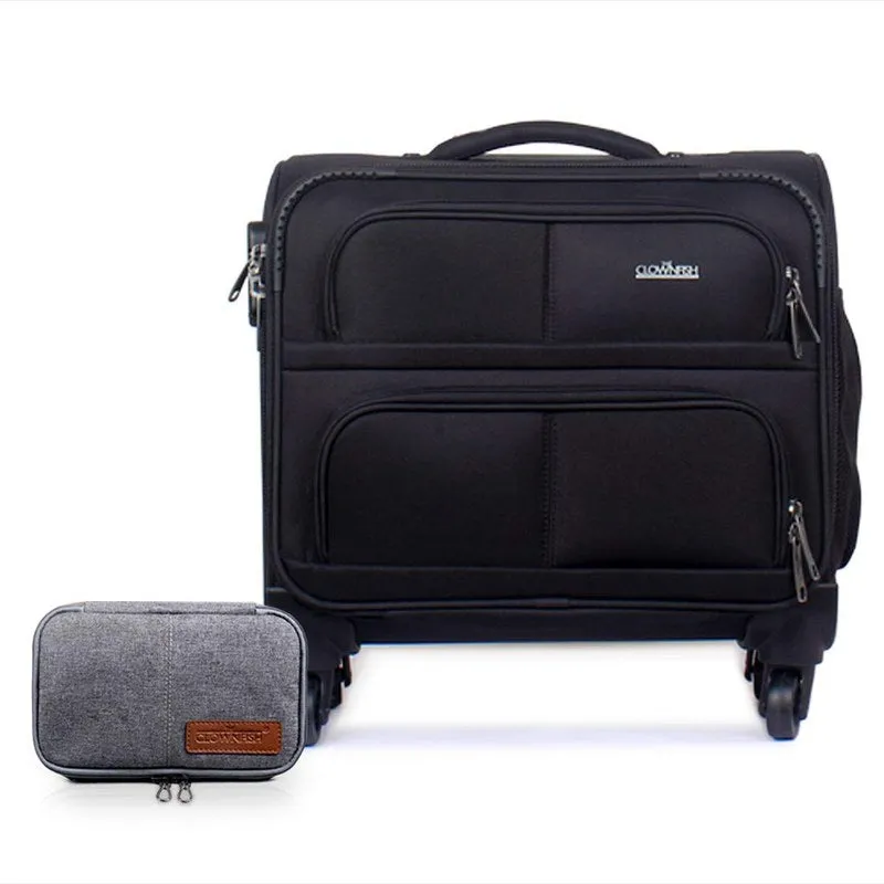 Combo: THE CLOWNFISH Unisex Briefcase - Waterproof, Cushioned Sleeve | Includes Toiletry Kit | 15.6 inch | Black