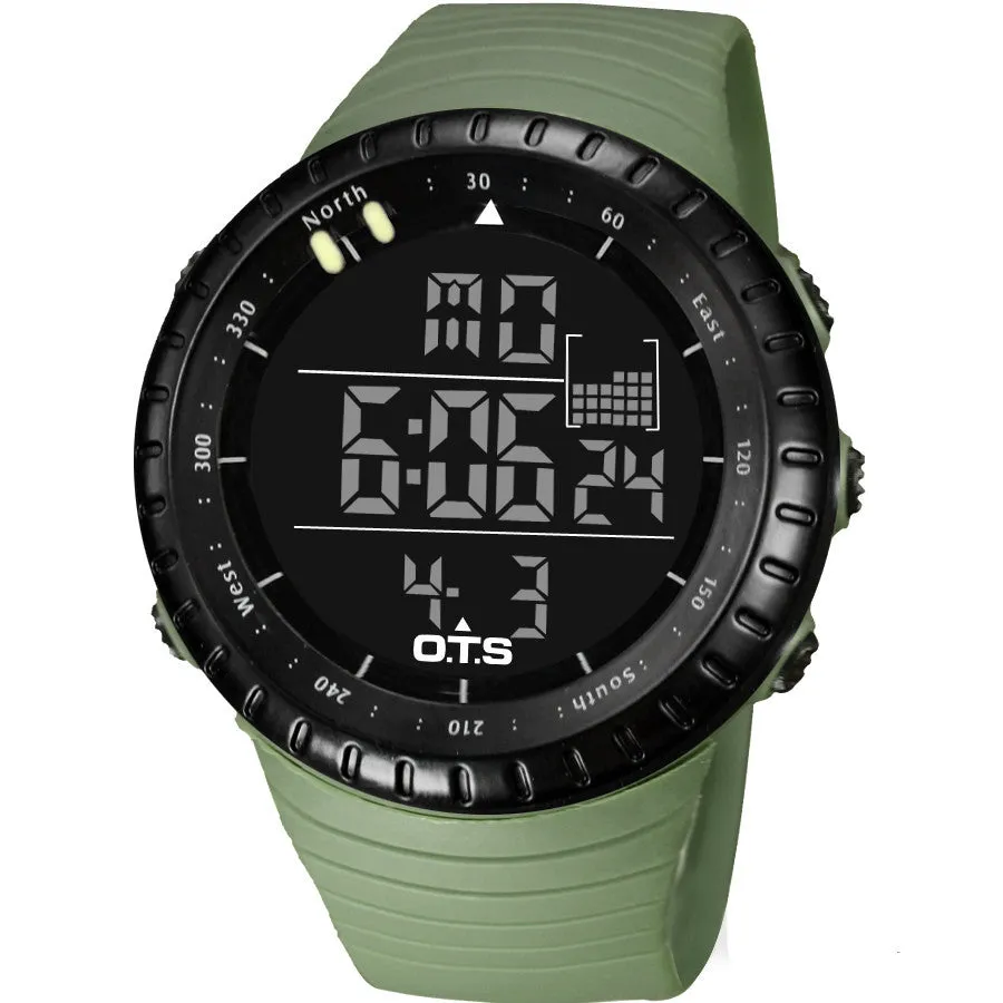 Cool Black Mens Fashion Large Face LED Digital Swimming Climbing Outdoor Man Sports Watches