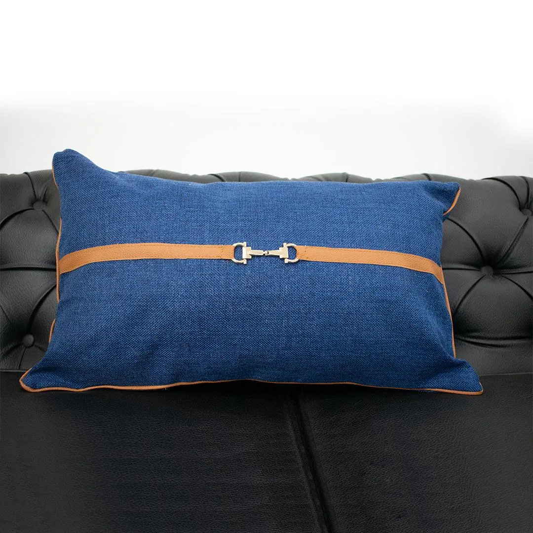 Cushion with Leather work (rectangle)