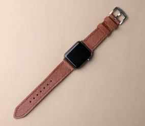 Custom Made Apple Watch Strap - Chocolate Saffiano