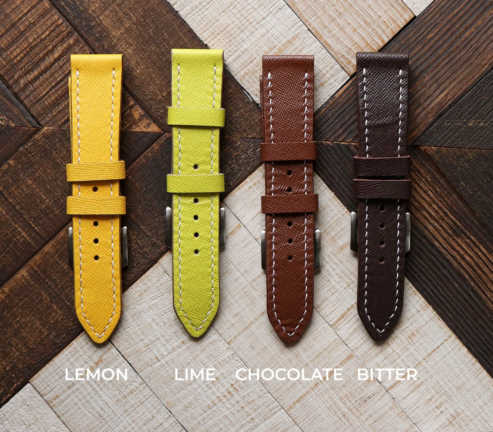 Custom Made Apple Watch Strap - Chocolate Saffiano