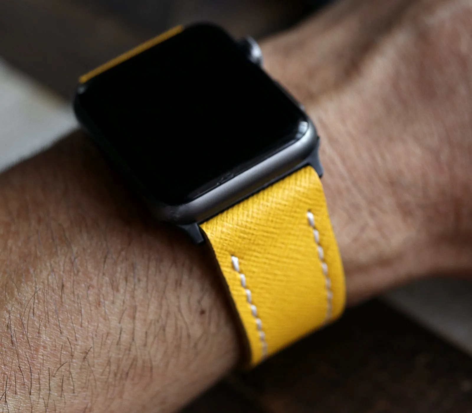 Custom Made Apple Watch Strap - Lemon Saffiano