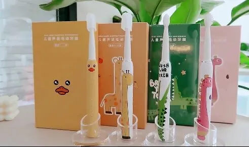 Cute Cartoon Printed Electric Toothbrushes for Kids Modes with 2 Min Smart Timer (Duck)