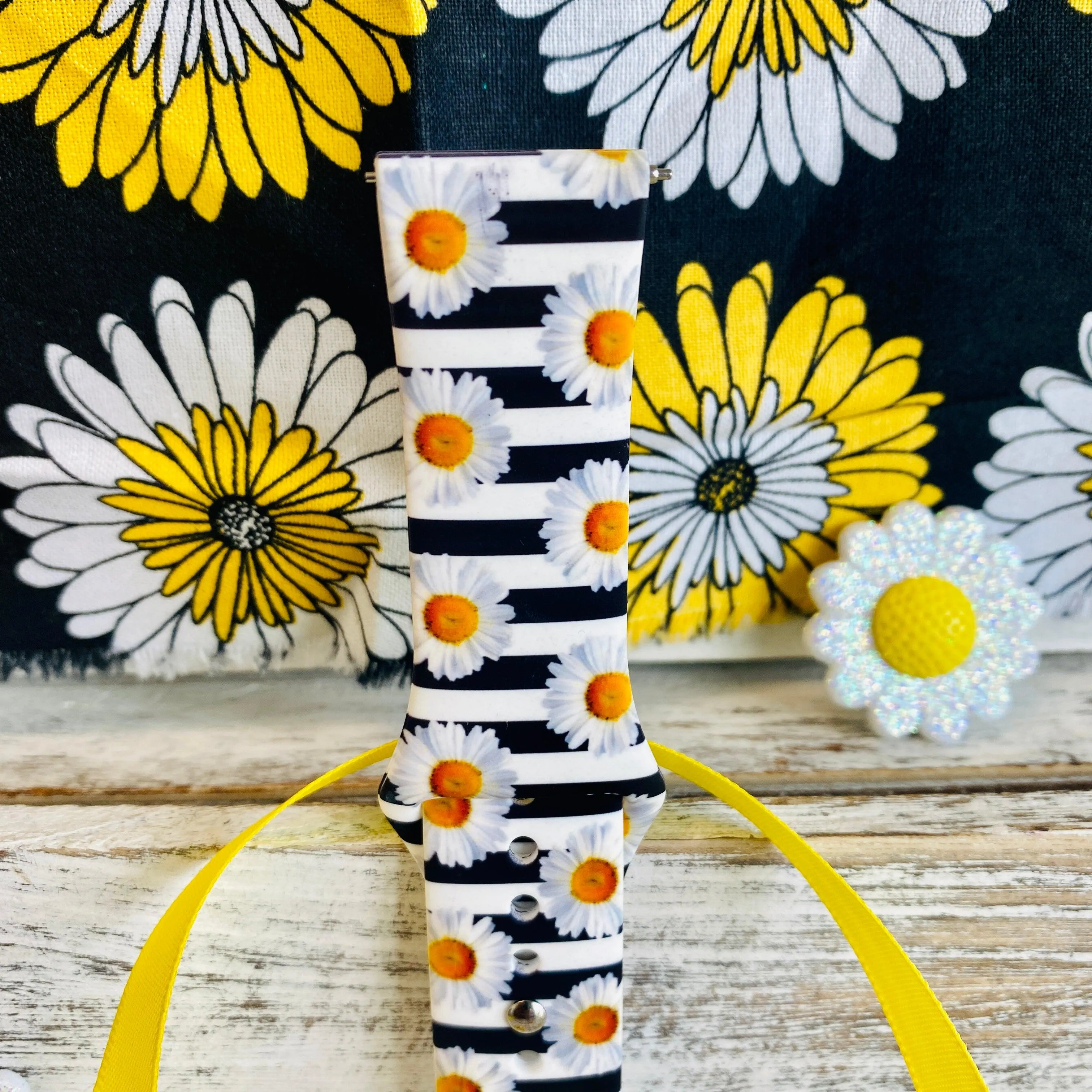 Cute Daisy Print Silicone Band For Samsung Watch