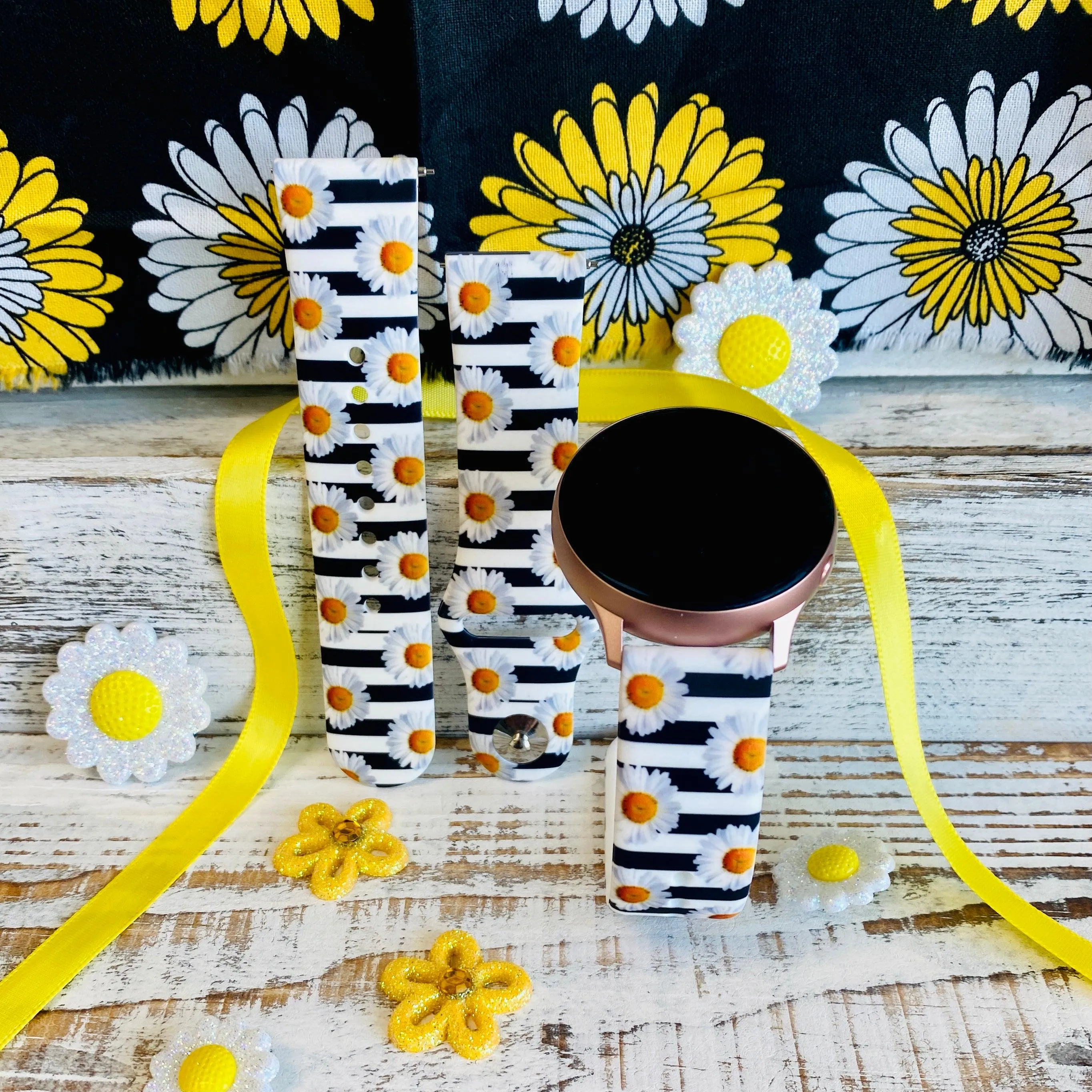 Cute Daisy Print Silicone Band For Samsung Watch