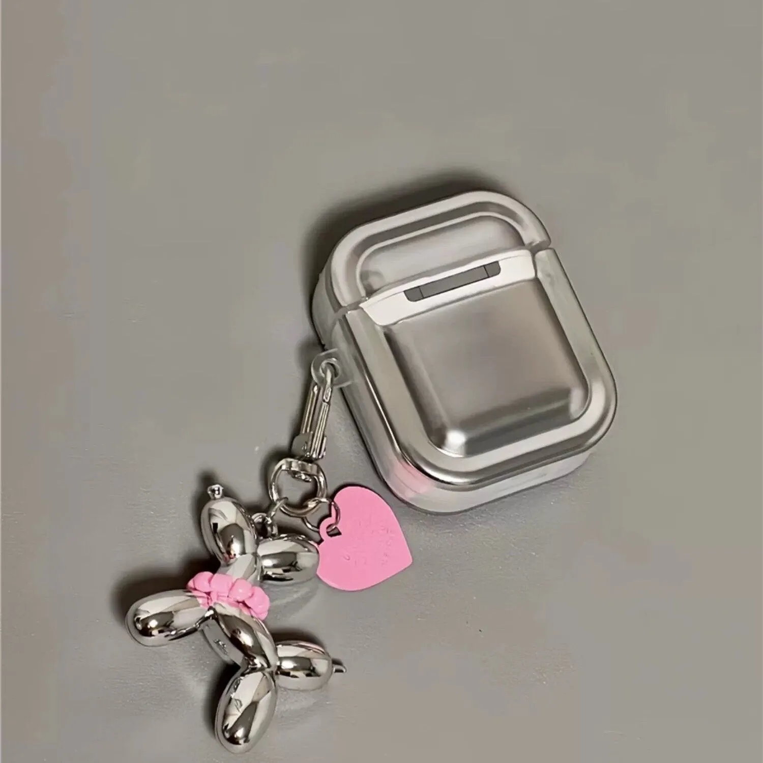 Cute Electroplated Silver Protective Cover AirPods Case   Silver Toy Carabiner for AirPods 1 2 3 Pro 2 Generation Shockproof AirPods Case