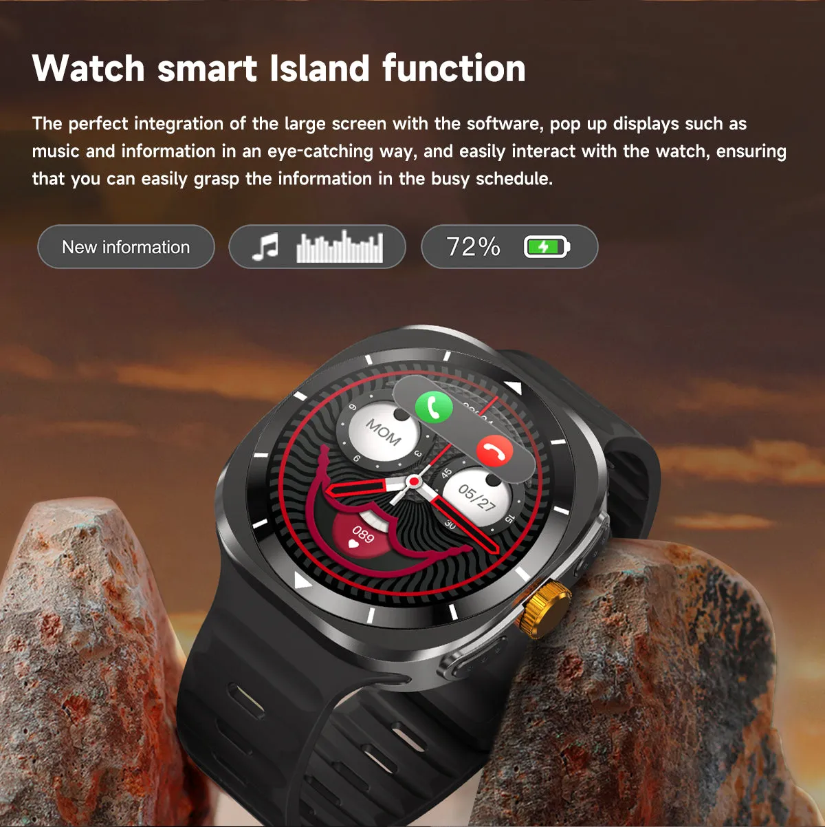 DaTeoy F7 Ultra - Watch 7 Ultra 1.53 inch 47mm IP68 Waterproof Bluetooth Call Compass GPS movement track, Health Monitoring