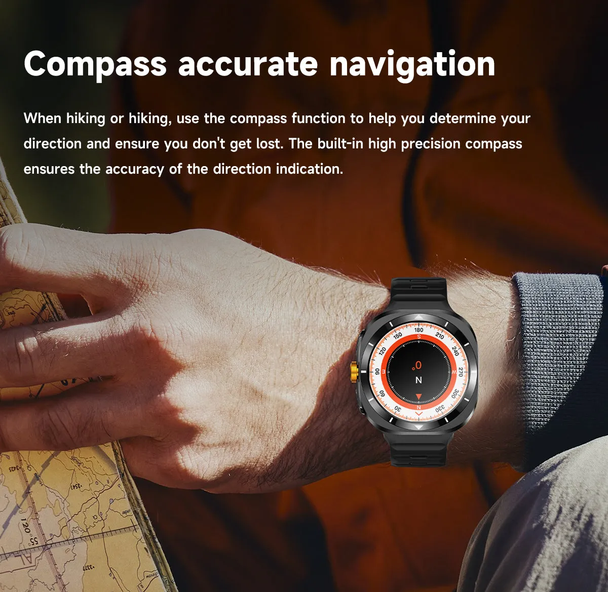 DaTeoy F7 Ultra - Watch 7 Ultra 1.53 inch 47mm IP68 Waterproof Bluetooth Call Compass GPS movement track, Health Monitoring