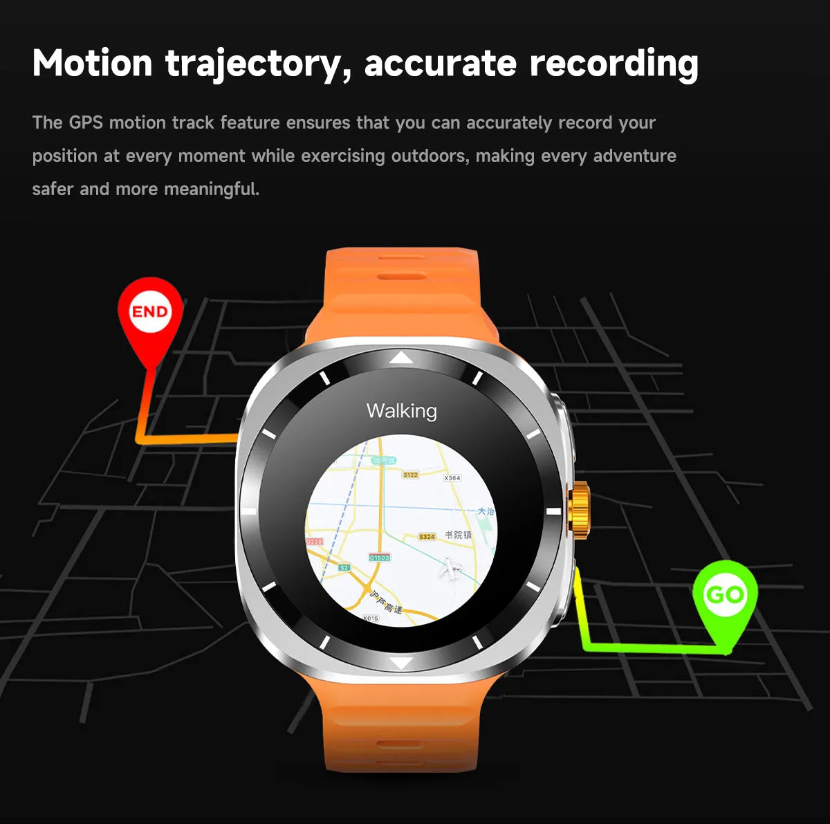 DaTeoy F7 Ultra - Watch 7 Ultra 1.53 inch 47mm IP68 Waterproof Bluetooth Call Compass GPS movement track, Health Monitoring