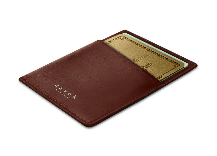 DAVEK CARDSLEEVE with pull tab for easy card access - BROWN