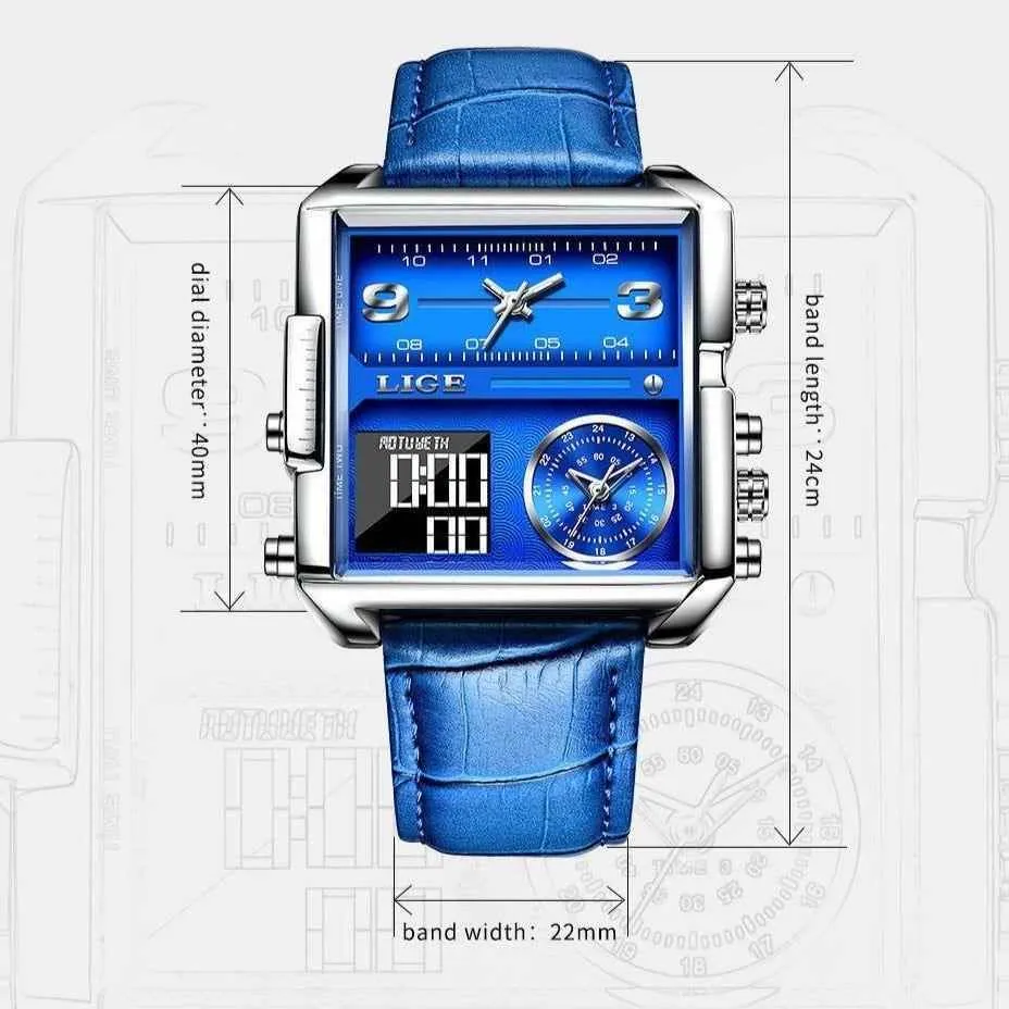 Digital Quartz Men's Simple Watches SWWS34 Waterproof Wristwatch